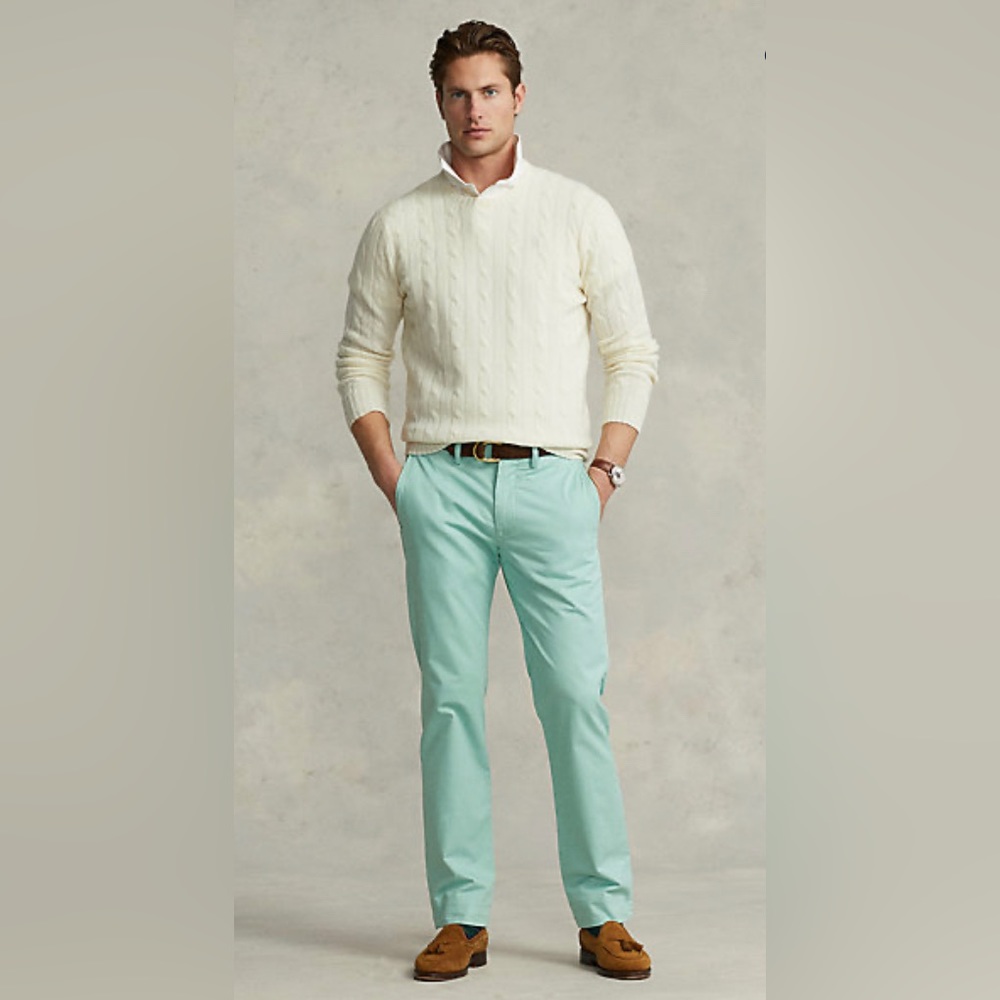 Light Green Polo Ralph Lauren Stretch Cotton Twill Chino | Size 32/30